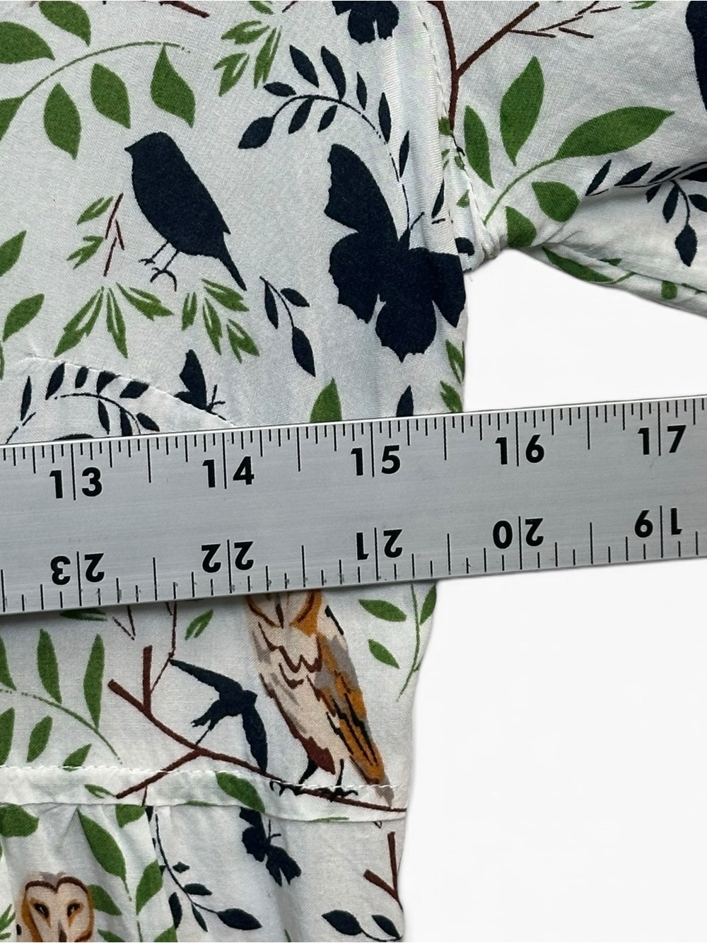 Maeve Anthropologie Owl Bird Butterfly Print Button Front Blouse Tunic Size 0 - Picture 5 of 10